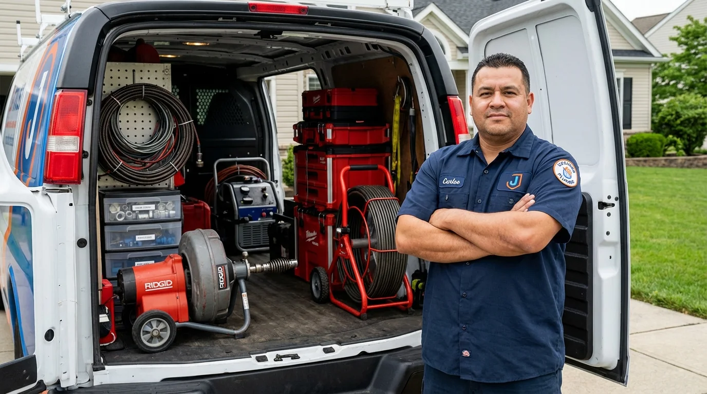 Professional drain cleaning equipment and Johns Plumbing LLC plumber in Dillingham